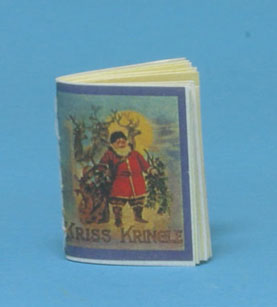 Dollhouse Miniature Kris Kringle, Readable Book, Antique Repro